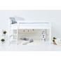 lit mezzanine haut avec échelle inclinée 120 x 200 - blanc