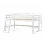 lit mezzanine haut avec échelle inclinée 120 x 200 - blanc