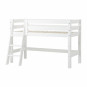 Lit de qualité supérieure 70x160cm avec échelle inclinée, blanc