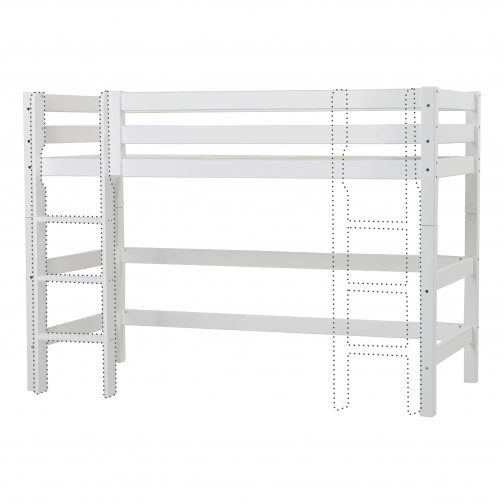 Lit haut haut haut de gamme 90x200 cm, blanc