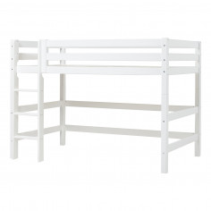 Lit haut avec échelle 120 x 200 - Blanc