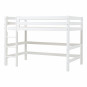 Lit haut avec échelle 120 x 200 - Blanc