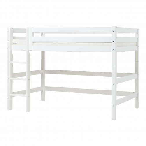 Lit haut avec échelle 120 x 200 - Blanc