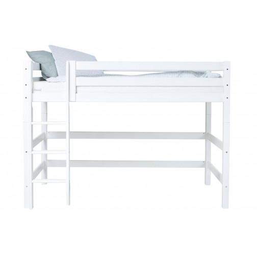 Lit haut avec échelle 120 x 200 - Blanc