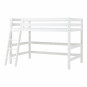 Lit haut haut haut de mi-minuit 120x200 cm avec échelle inclinée, blanc