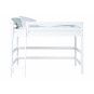 Lit haut haut haut de mi-minuit 120x200 cm avec échelle inclinée, blanc