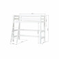 Lit haut haut haut de gamme 70x160 cm avec échelle inclinée, blanc