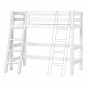 Lit haut haut haut de gamme 70x160 cm avec échelle inclinée, blanc
