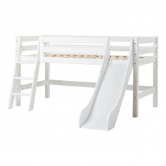Lit mezzanine toboggan 90x200cm , blanc