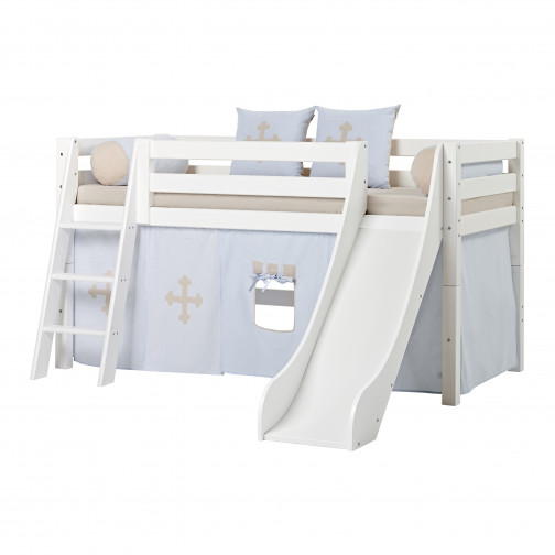 Lit mezzanine toboggan 90x200cm , blanc