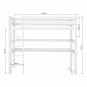 PREMIUM HIGH Sleeper 90x200cm avec bureau, cadre de lattes flexible, blanc