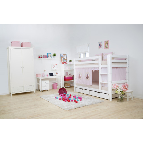 Lit superposé Premium 90x200cm, cadre de lattes flexible, blanc