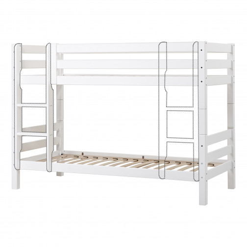 Lit superposé Premium 90x200cm, cadre de lattes flexible, blanc