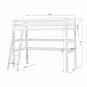 Lit mezzanine premium 90x200cm avec poterie et échelle inclinée, cadre de lattes flexibles, blanc