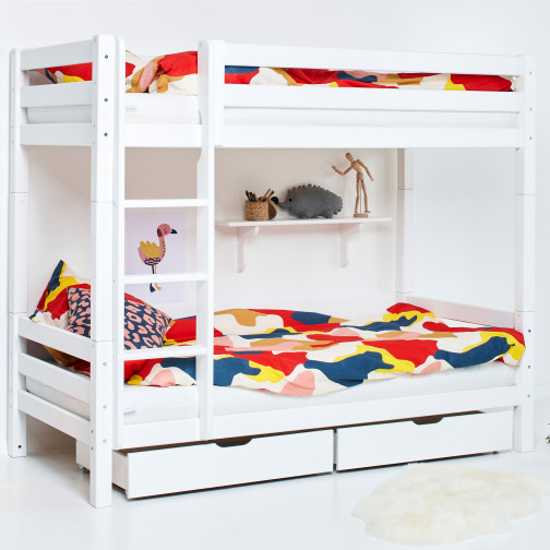 PREMIUM LOCKED HAUT AVEC ECHELLE ET FLEXIBLE SLAT Cadre 90 x 200 - Blanc