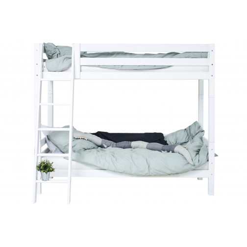 Supports haut de gamme Premium avec échelle inclinable et cadre de lattes flexible 90 x 200 - blanc