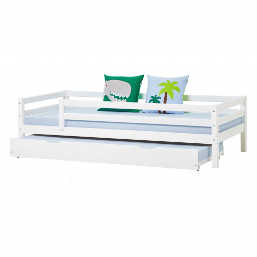 Lit Junior Premium avec  3/4 90x200 cm, cadre de lattes flexible, blanc