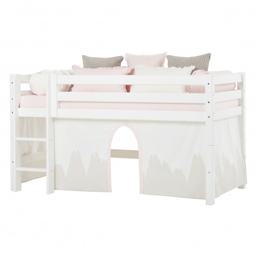 lit mezzanine Premium High 90x200cm, cadre de lattes flexible, blanc