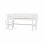 lit mezzanine Premium High 90x200cm, cadre de lattes flexible, blanc