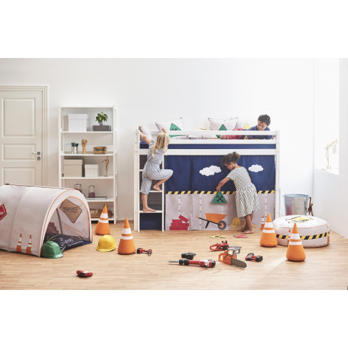 Lit haut haut haut-t-haut 90x200 cm, cadre de lattes flexibles, blanc