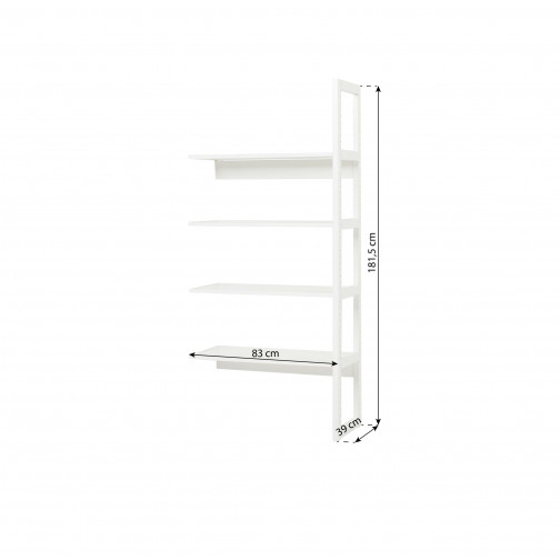 Section de l'étage Halv w. 4 étagères, 80 cm, blanc