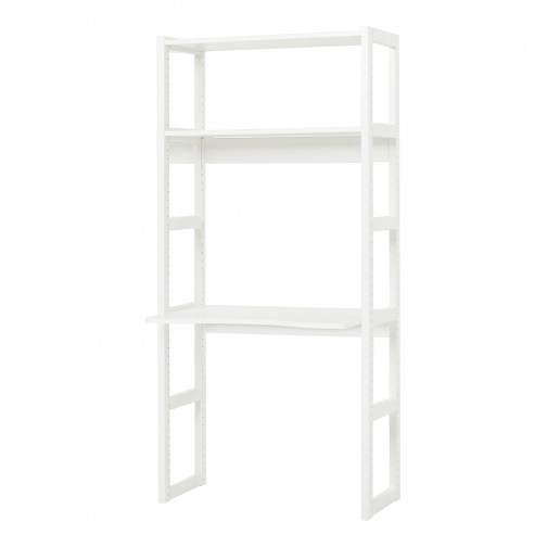 Section de l'étage avec 2 étagères et bureau, 80 cm, blanc