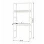 Section de l'étage avec 2 étagères et bureau, 80 cm, blanc
