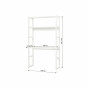Section de l'étage avec 2 étagères et bureau, 100 cm, blanc
