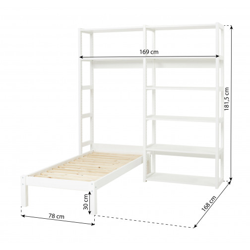 Étagère de rangement (80cm) avec juniorbed 70x160cm