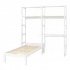 Lit mezzanine avec bureau 70x160 cm, blanc
