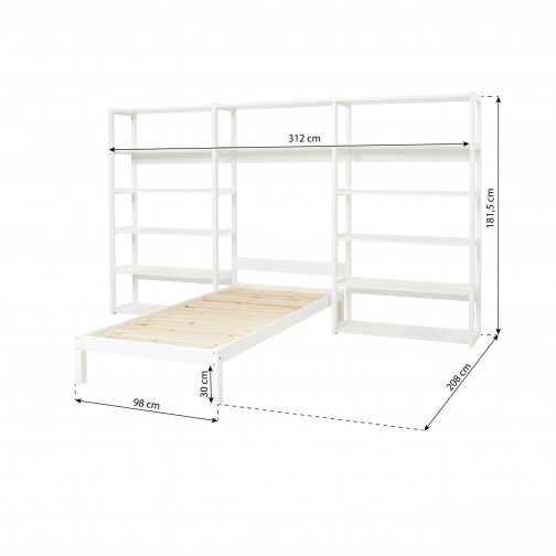 Système de étagère de rangement (100cm) avec juniorbed 90x200cm