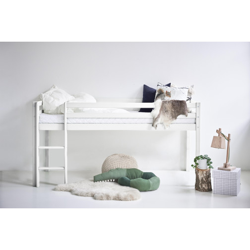 Lit mezzanine  90x200 cm non divisible, blanc