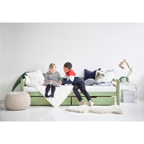 Mon lit junior de couleur 90x200 cm, vert pâle