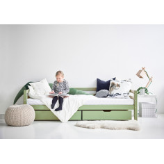 Mon lit junior de couleur 90x200 cm, vert pâle