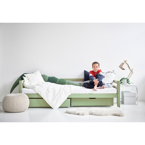 Mon lit junior de couleur 90x200 cm, vert pâle