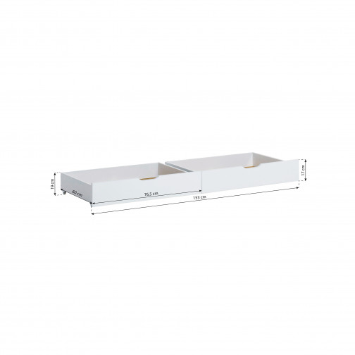 Tiroir défini sur roues 2 pcs. Pour 70 x 160 - Dove Grey