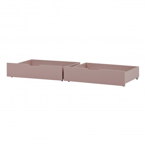 Tiroir défini sur roues 2 pcs. Pour 70 x 160 - Rose pâle