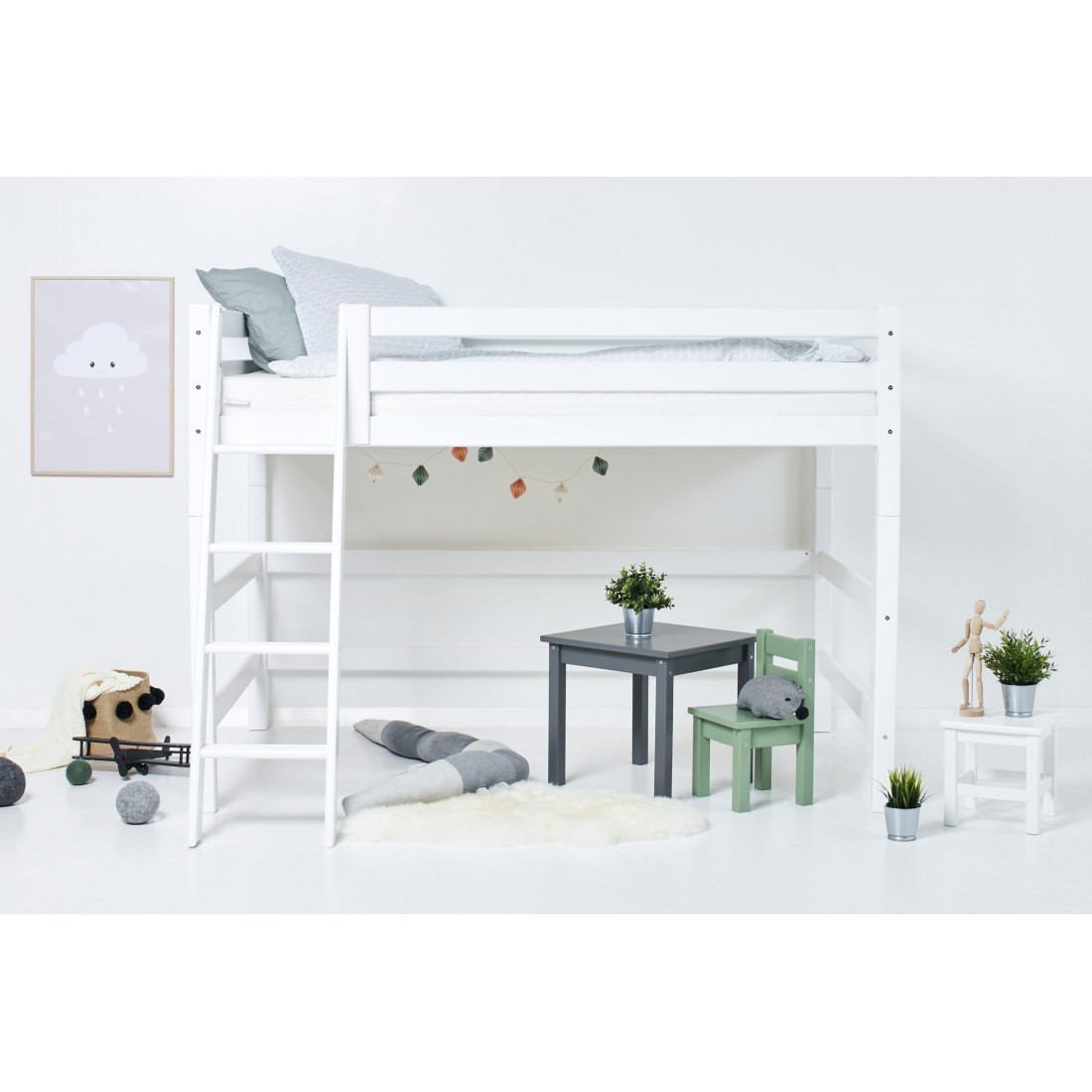 Chaise Pour Enfants MADS Hoppekids - Blanche, Design Simple Et Stable, Idéale Avec La Table MADS