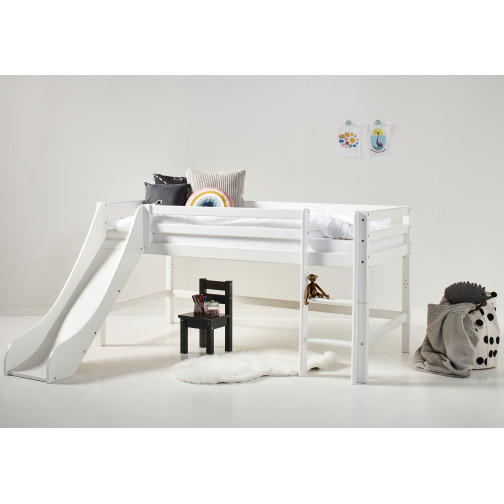 Diapositive pour un lit mezzanine haut, toutes tailles, blanc