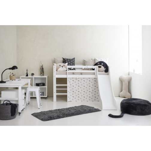 Diapositive pour un lit mezzanine haut, toutes tailles, blanc