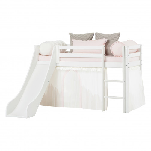 Diapositive pour un lit mezzanine haut, toutes tailles, blanc