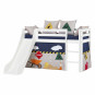 Diapositive pour un lit mezzanine haut, toutes tailles, blanc