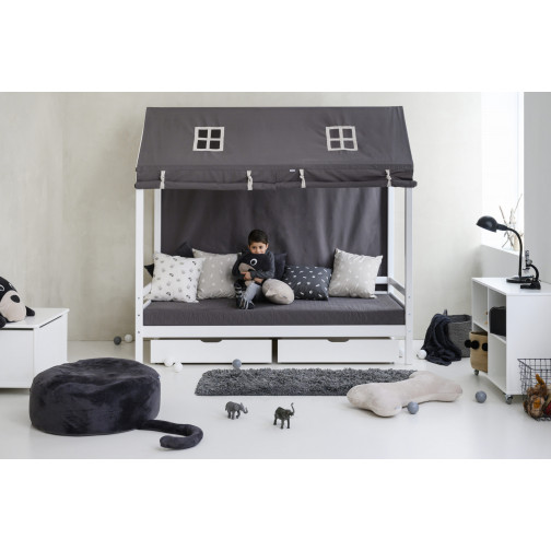 Module de lit maison 90 x 200 - Blanc Ma couleur