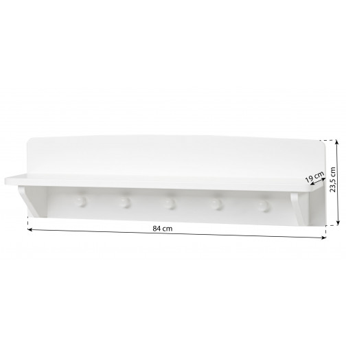 Étagère avec 5 piquets, blanc