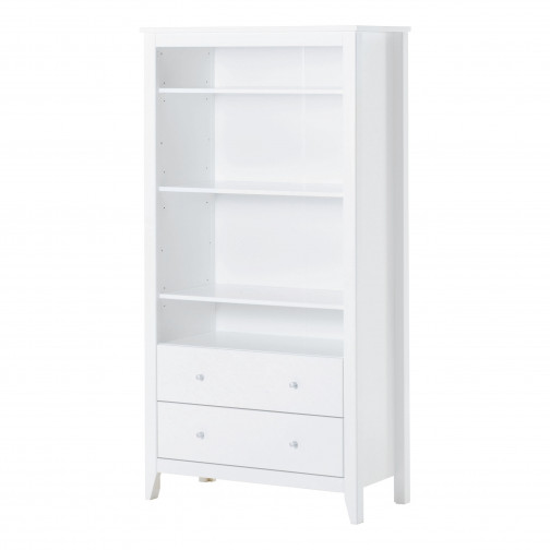 Hans garde-robe avec 3 étagères et 2 tiroirs, blanc.
