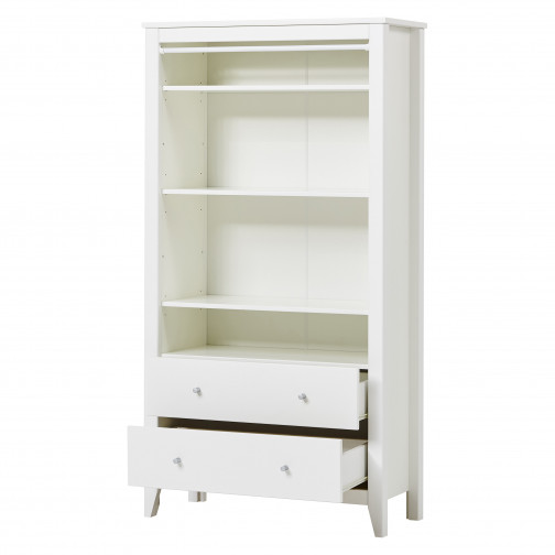 Hans garde-robe avec 3 étagères et 2 tiroirs, blanc.