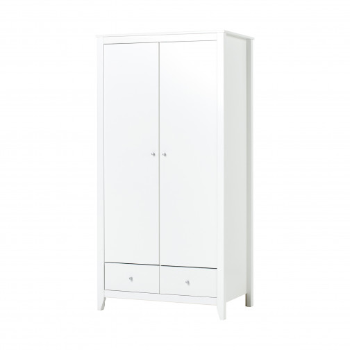 Armoire avec 2 portes et 2 tiroirs, blanc