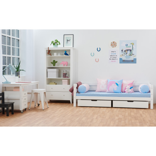 Lit Junior Premium avec dossier 90x200cm, blanc