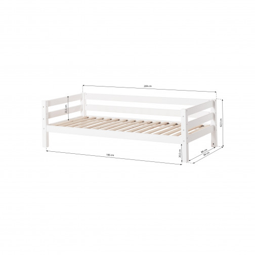 Lit Junior Premium avec dossier 90x200cm, blanc
