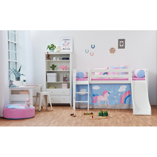 Glisser pour une lit mezzanine haut de gamme, toutes tailles, blanc